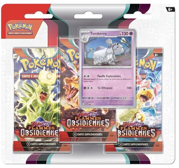 POK&Eacute;MON JCC - &Eacute;CARLATE ET VIOLET - PACK BLISTER DE 3 BOOSTERS TOMBERRO Flammes Obsidiennes