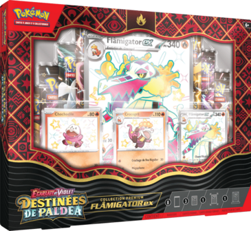 Pok&eacute;mon JCC - &Eacute;carlate et Violet - Collection Premium Destin&eacute;es de Paldea (Miascarade-ex / Fl&acirc;migator-ex / Palmaval-ex - 1x Boite al&eacute;atoire) EV 4.5