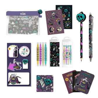 DISNEY - Villains - Set de Papeterie avec 3 Notebooks A6 - 10pc.