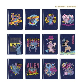 STITCH - Agenda Hebdomadaire Non Dat&eacute; + Intercalaires + Stickers