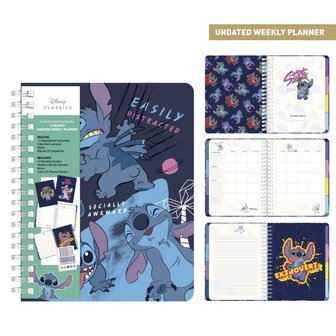 STITCH - Agenda Hebdomadaire Non Dat&eacute; + Intercalaires + Stickers